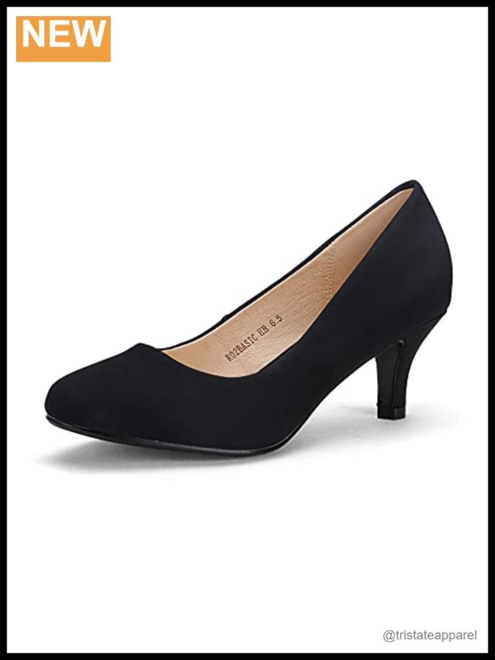 Women's Kitten Heels Pumps Round Toe Pull-On Wedding Work Shoes